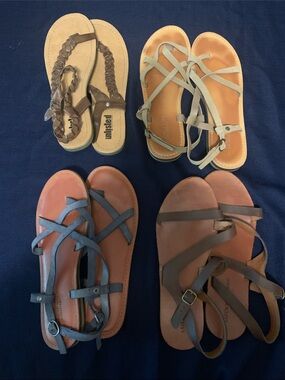 Multiple Brands of Assorted Neutral Colored Strappy Sandals